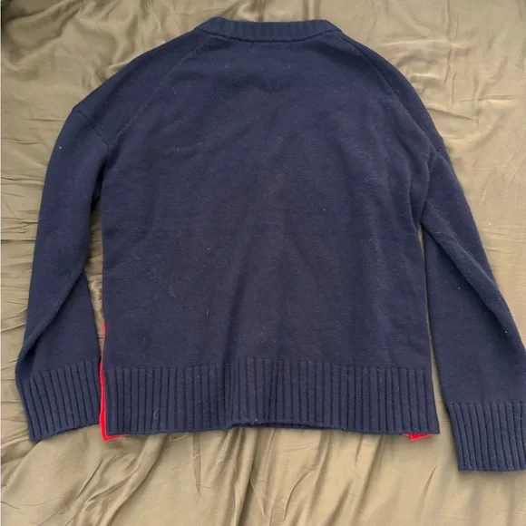 Boden Navy Sweater with Red Side Panels - Picture 4 of 4